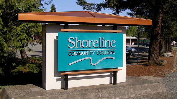 College entrance sign