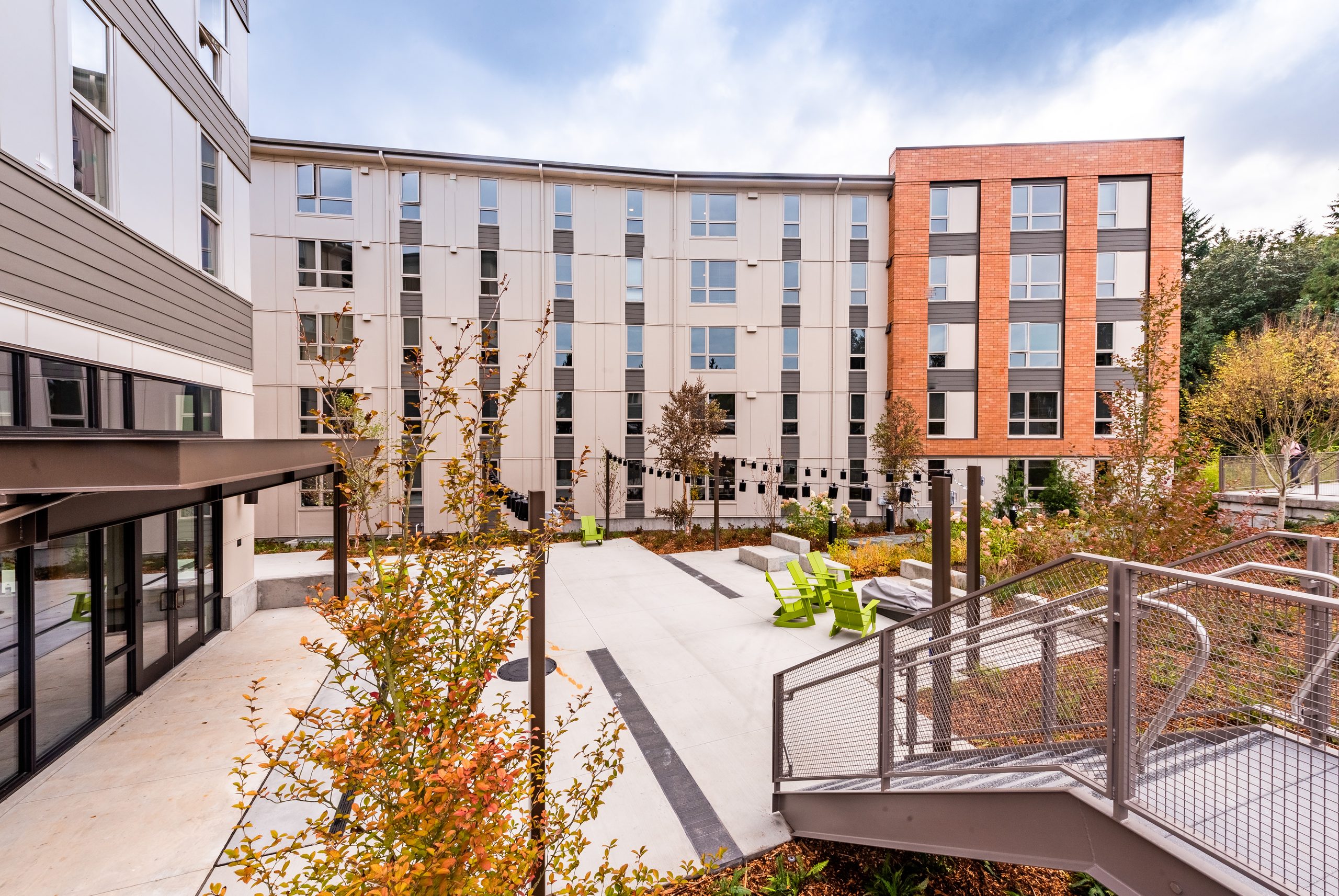 Exterior photo of the residence hall.